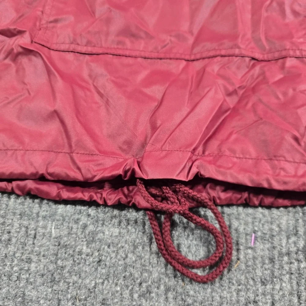 IZOD Jacket Mens XL Red Nylon Hooded Anorak Pullover 1/4 Zip Windbreaker